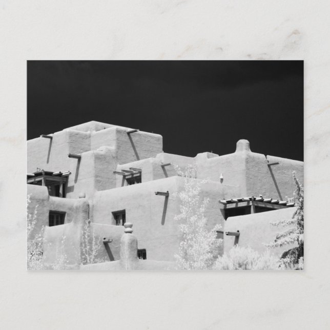 Pueblo stil adobe Inn vid Loretto, Santa Fe, New Vykort (Framsida)