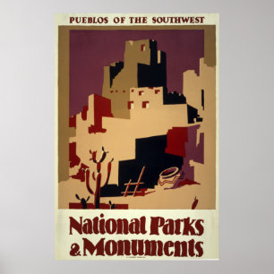 Pueblos av southwesten poster