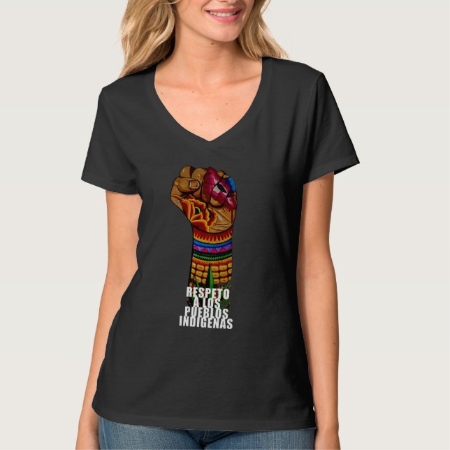 pueblos indigenas t shirt (Framsida)