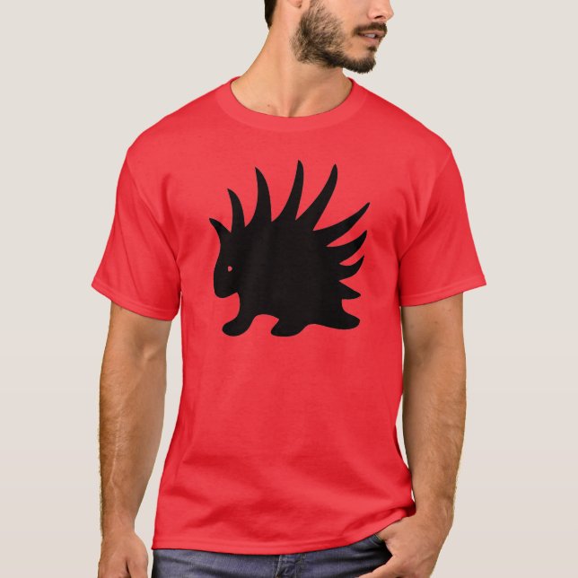 Puerco-espín Liberal Libertario de color negro. Tee (Framsida)