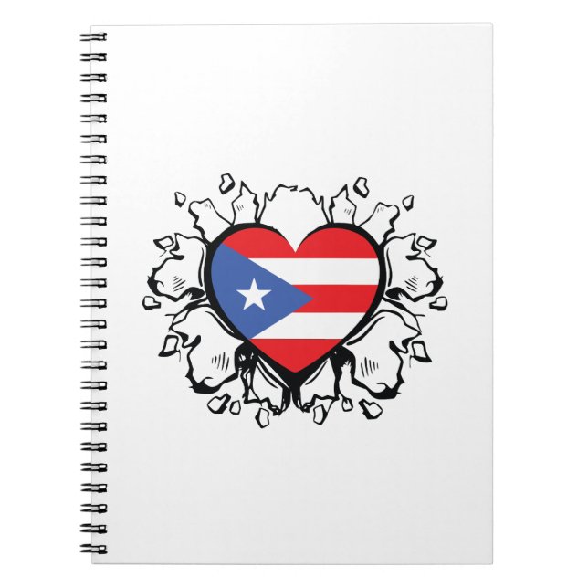 Puero Rico Flagga Boricua Cute Simple Anteckningsbok (Framsidan)
