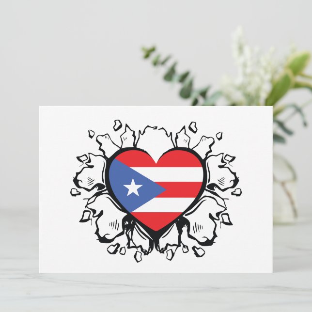 Puero Rico Flagga Boricua Cute Simple Inbjudningar (Stående Fram)
