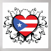 Puero Rico Flagga Boricua Cute Simple Poster