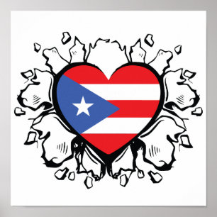 Puero Rico Flagga Boricua Cute Simple Poster