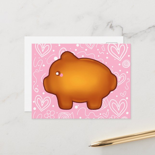 Puerquito De Piloncillo Pan Dulce Vykort (Fram/Back In Situ)