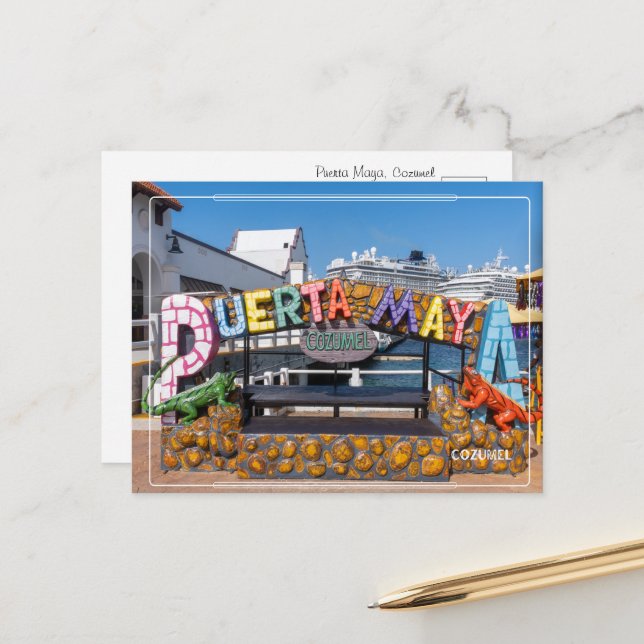 Puerta Maya Cozumel vykort (Fram/Back In Situ)