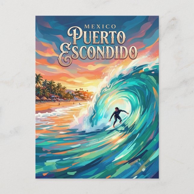 Puerto Escondido Mexiko Vykort (Framsida)