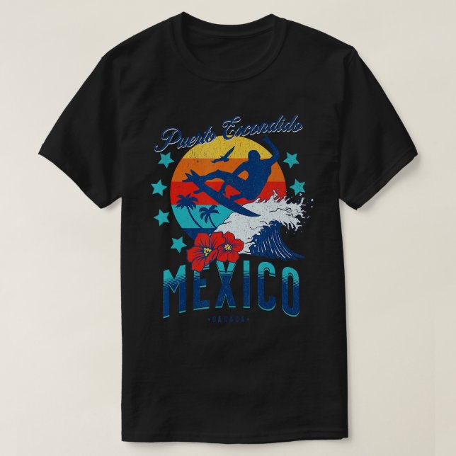 Puerto Escondido Oaxaca Mexico Big Wave Surfing Su T Shirt (Design framsida)