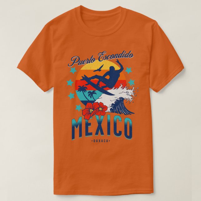 Puerto Escondido Oaxaca Mexico Big Wave Surfing T Shirt (Design framsida)