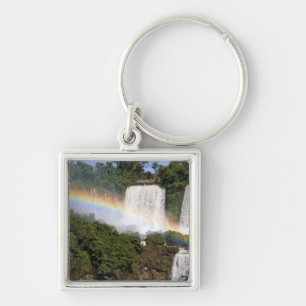 Puerto Iguazu, Argentina. Det storslagna Fyrkantig Silverfärgad Nyckelring