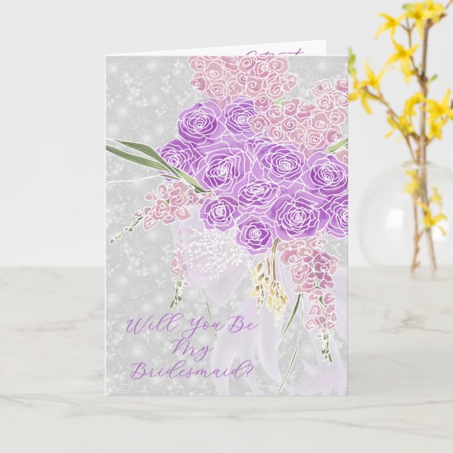 Puerto Mader Sheer Bow  Will You Be My Bridesmaid  Kort (Gul blomma)