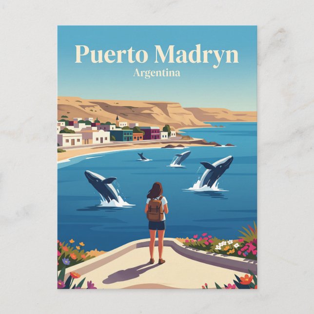 Puerto Madryn Argentina Vykort (Framsida)
