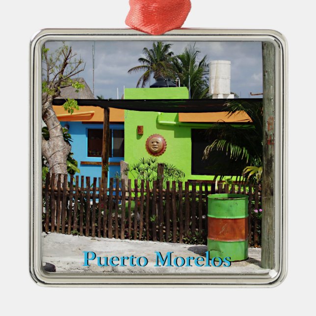 Puerto Morelos Casa Julgransprydnad Metall (Framsidan)