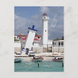 Puerto Morelos Lighthouse-vykort Vykort