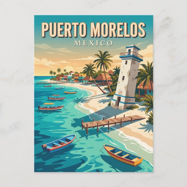 Puerto Morelos Mexiko Vykort (Framsida)