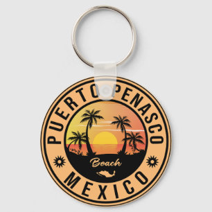 Puerto Peñasco Mexico Beach Retro Sunset 80 s Nyckelring