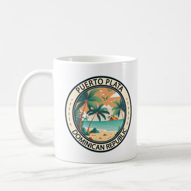 Puerto Plata Dominikanska republiken Hut Badge Kaffemugg (Vänster)