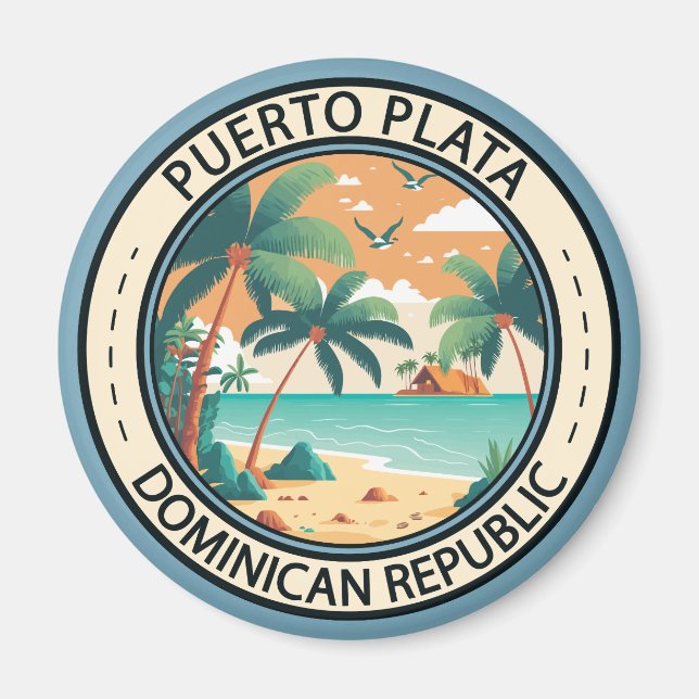 Puerto Plata Dominikanska republiken Hut Badge Magnet (Framsidan)