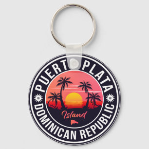 Puerto Plata Dominikanska republiken Retro Sunset Nyckelring