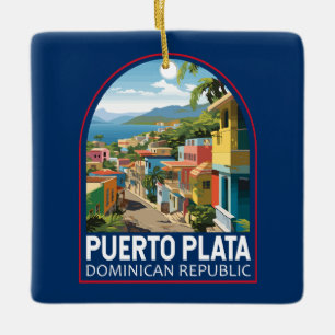 Puerto Plata Dominikanska republiken Travel Art Vi Julgransprydnad Keramik