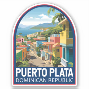 Puerto Plata Dominikanska republiken Travel Art Vi Klistermärken