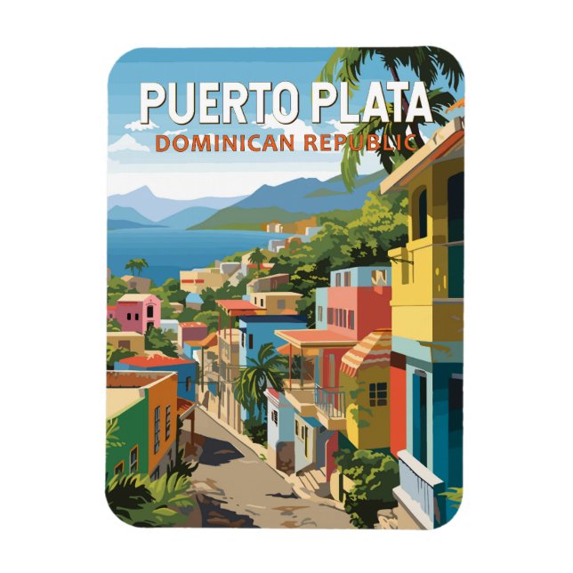 Puerto Plata Dominikanska republiken Travel Art Vi Magnet (Vertikal)