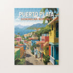 Puerto Plata Dominikanska republiken Travel Art Vi Pussel<br><div class="desc">Tryckdesign för Puerto Plata-reflektor. Puerto Plata,  officiellt känd som San Felipe de Puerto Plata,  är en stor kuststad i Dominikanska republiken och huvudstad i provinsen Puerto Plata.</div>