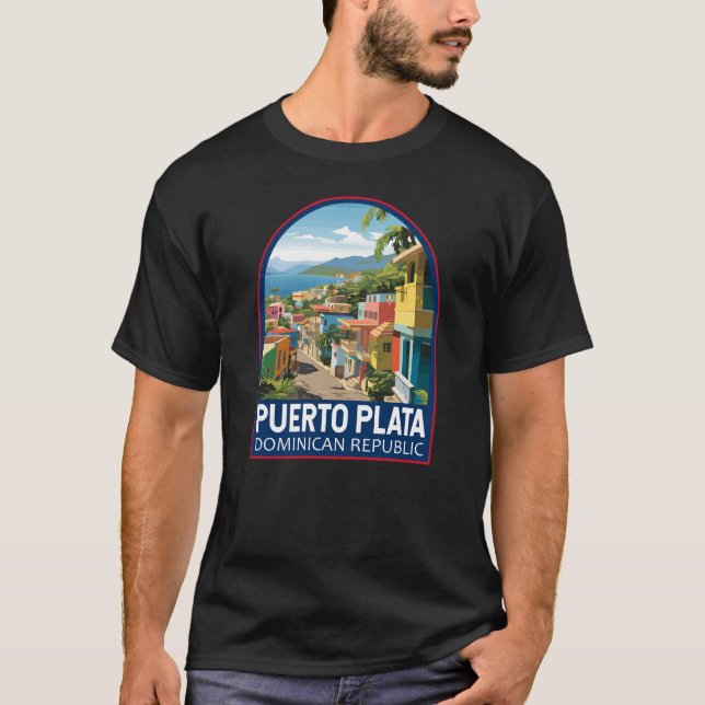 Puerto Plata Dominikanska republiken Travel Art Vi T Shirt (Framsida)