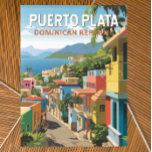 Puerto Plata Dominikanska republiken Travel Art Vi Vykort<br><div class="desc">Tryckdesign för Puerto Plata-reflektor. Puerto Plata,  officiellt känd som San Felipe de Puerto Plata,  är en stor kuststad i Dominikanska republiken och huvudstad i provinsen Puerto Plata.</div>