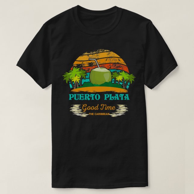 Puerto Plata Dominikanska republiken Travel Retro  T Shirt (Design framsida)