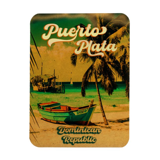 Puerto Plata Dominikanska republiken - Vintage Sou Magnet (Vertikal)