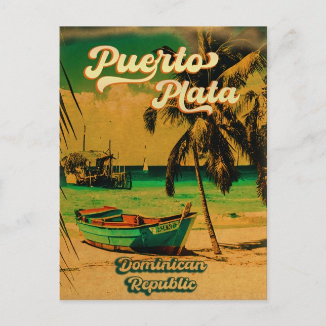 Puerto Plata Dominikanska republiken - Vintage Sou Vykort (Framsida)