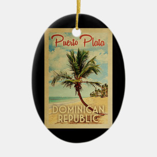 Puerto Plata palmträdvintage resor Julgransprydnad Keramik