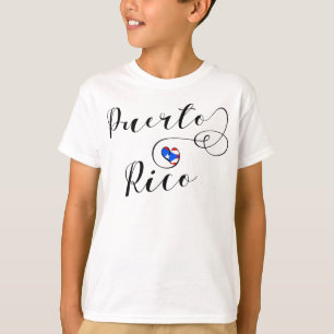 Puerto Rica Flagga Heart, Puerto Rican Design T Shirt