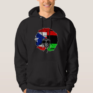 Puerto Rican Afro Latina Boricua Puerto Rico Flagg Hoodie