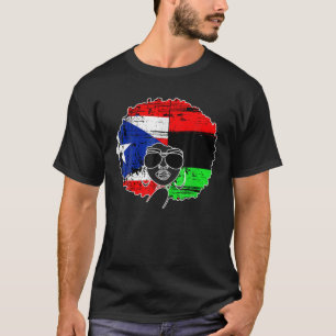 PUERTO RICAN AFRO LATINA Boricua Puerto Rico Flagg T Shirt