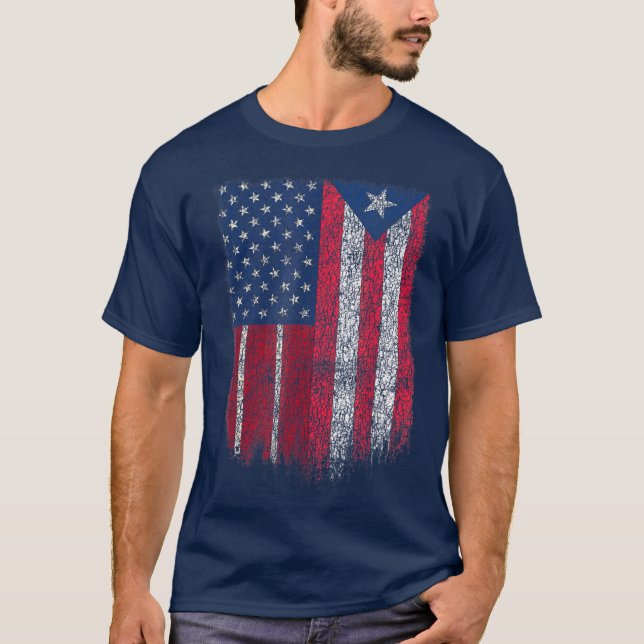 Puerto Rican American US Puerto Rico Flagga Pride T Shirt (Framsida)