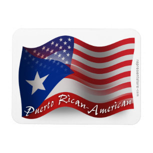 Puerto Rican-Amerikan som vinkar flagga Magnet