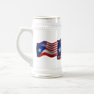 Puerto Rican-Amerikan som vinkar flagga Sejdel