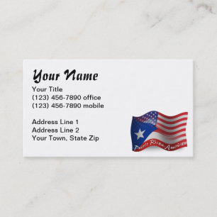 Puerto Rican-Amerikan som vinkar flagga Visitkort