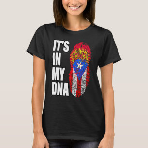 Puerto Rican and Kyrgyzstani Mix Dna Heritage Flag T Shirt