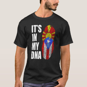 Puerto Rican and Macedonian Mix Dna Heritage Flagg T Shirt