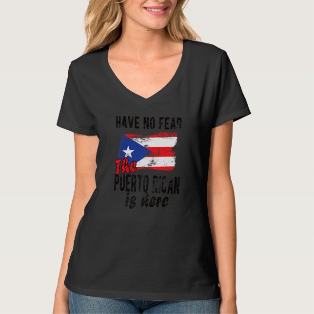 Puerto Rican är här Puerto Rico Flagga Puerto Rica T Shirt (Framsida)
