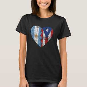 Puerto Rican Argentinian Flaggor Heart Argentina P T Shirt
