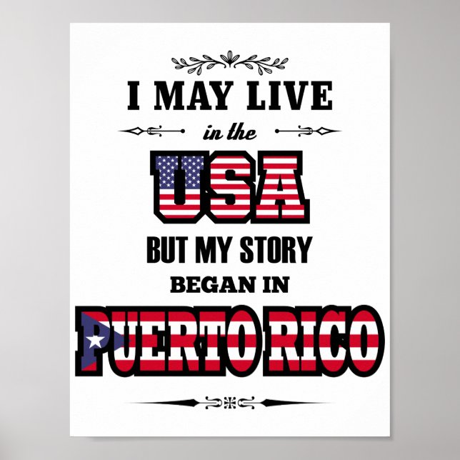 Puerto Rican-arvet Puerto RIco USA Citat Poster (Framsidan)