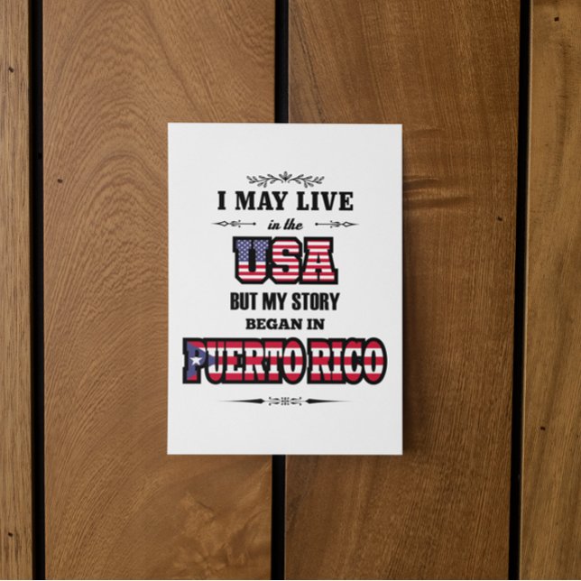 Puerto Rican-arvet Puerto RIco USA Citat Vykort (american puerto rican roots quote postcard)