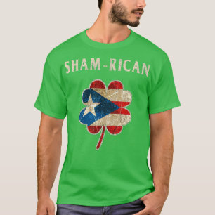 Puerto Rican Boricua Irish Shamrock Flagga St Day T Shirt