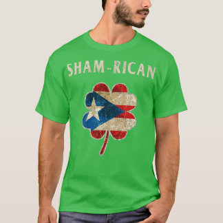 Puerto Rican Boricua Irish Shamrock Flagga St Day T Shirt