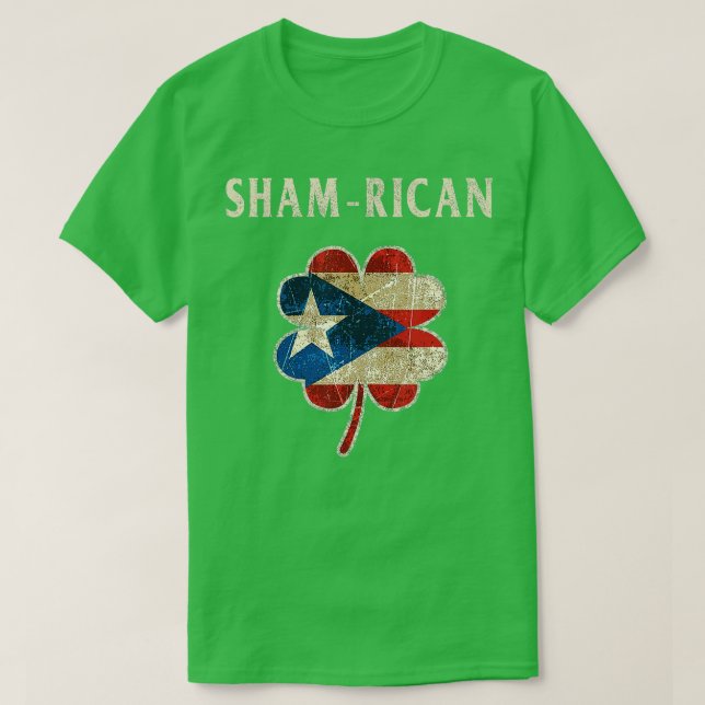 Puerto Rican Boricua Irish Shamrock Flagga St Patr T Shirt (Design framsida)
