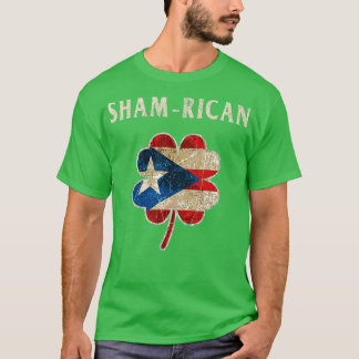 Puerto Rican Boricua Irish Shamrock Flagga St Patr T Shirt